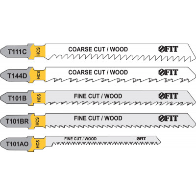 Набор полотен для электролобзика 5 шт (T111C, T144D, T101B, T101BR, T101AO)