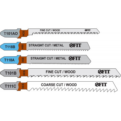 Набор полотен для электролобзика 5 шт (T111C, T101BR, T101AO, T118A, T118B)