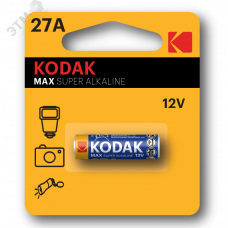 Батарейка Kodak 27A-1BL MAX SUPER Alkaline [K27A-1, GP27A, MN27] (60/240/28800)