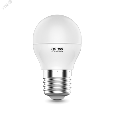 Лампа Gauss Elementary Шар 8W 560lm 6500K Е27 LED 1/10/100