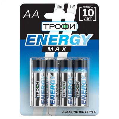 Батарейка Трофи LR6-4BL ENERGY MAX Alkaline (40/640/20480)