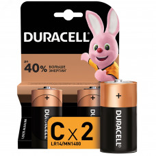 Duracell батарейки щелочные размера C, 2 шт. в упаковке