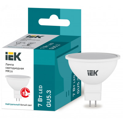 Лампа LED MR16 софит 7Вт 230В 4000К GU5.3 IEK