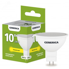 Лампа LED MR16 софит 10Вт 230В 3000К GU5.3 GENERICA