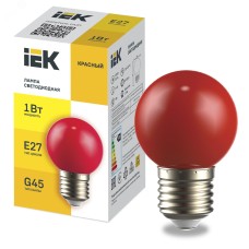 LIGHTING Лампа светодиодная декоративная G45 шар 1Вт 230В красный E27