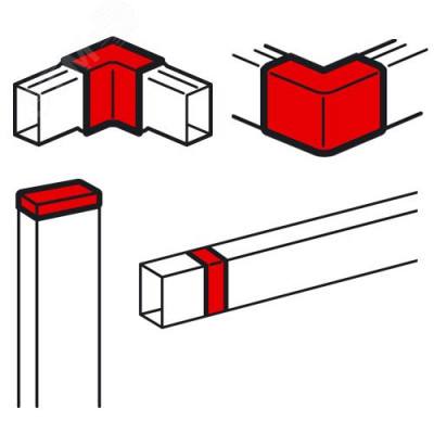 Внутренний и внешний углы, заглушка, накладка на стык 60x40мм METRA