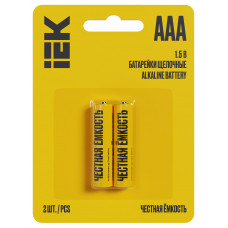 Батарейка щелочная Alkaline LR03/AAA (2шт/блистер) IEK