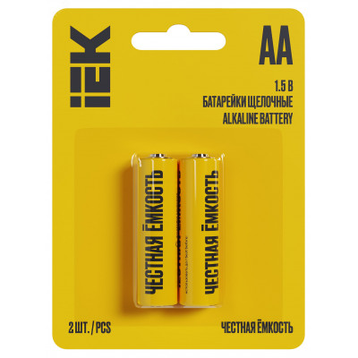 Батарейка щелочная Alkaline LR06/AA (2шт/блистер) IEK