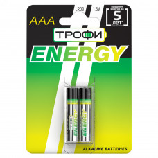 Батарейка Трофи LR03-2BL ENERGY Alkaline (20/480/17280)