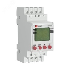 Реле контроля фаз с LCD дисплеем RKF-2S (с нейтралью) EKF PROxima