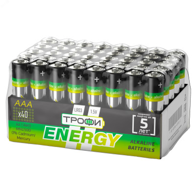 Батарейка Трофи LR03-40 bulk ENERGY Alkaline (40/960/38400)