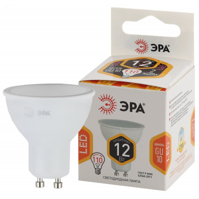 Лампа светодиодная LED MR16-12W-827-GU10 (диод, софит, 12Вт, тепл, GU10) (10/100/4000)