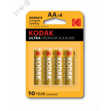 Батарейка Kodak LR6-4BL ULTRA PREMIUM Alkaline [ KAA-4 UD] (80/400/17600)