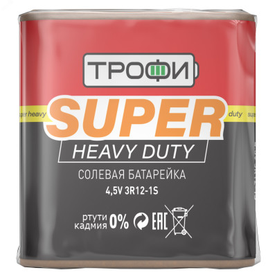 Батарейка Трофи 3R12-1S SUPER HEAVY DUTY Zinc (10/100/4800)