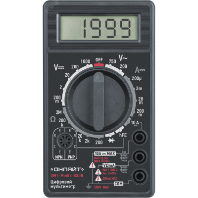 Мультиметр цифровой Онлайт OMT-Mm02-830B