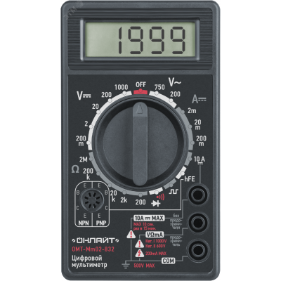 Мультиметр цифровой Онлайт OMT-Mm02-832