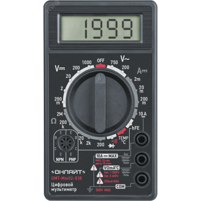 Мультиметр цифровой Онлайт OMT-Mm02-838