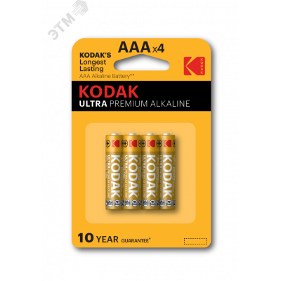 Батарейка Kodak LR03-4BL ULTRA PREMIUM Alkaline [ K3A-4 U] (40/200/32000)