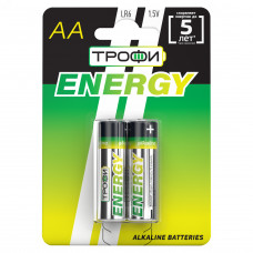 Батарейка Трофи LR6-2BL ENERGY Alkaline (20/360/8640)