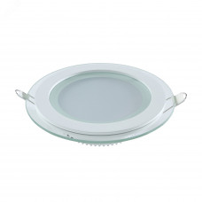 Светильник Gauss Glass круг 6W 450lm 3000K 185-265V IP20 монт ?80 100*36 с дек стеклом LED 1/10/40