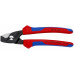 KNIPEX StepCut кабелерез, ступенчатый рез, рез кабель d 15 мм (50 мм2, AWG 1/0), L-160 мм, чёрный, двукомпонентные рукоятки, KN-9512160