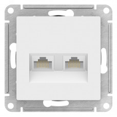 ATLASDESIGN РОЗЕТКА двойная компьютерная RJ45+RJ45, кат.5Е, механизм, ЛОТОС