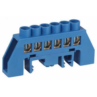 Шина ЭРА NO-224-109 N ноль в комбинированном изоляторе на DIN-рейку ШНИ-8х12-6-Д-синий