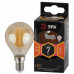 Лампа светодиодная F-LED P45-7W-827-E14 gold (филамент, шар золот, 7Вт, тепл, E14) (10/100/3600)