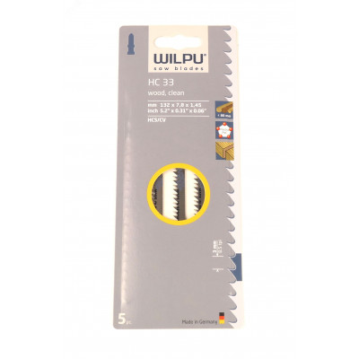 Пилка для лобзика HC 33 х5шт/уп особо длинное для дерева до 65мм и пластмассы (чистый рез)