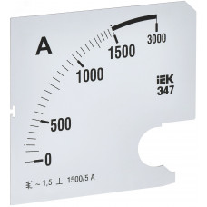 Шкала сменная для амперметра Э47 1500/5А класс точности 1,5 96х96мм