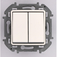 Переключатель модульный двухклавишный - INSPIRIA -10 AX - 250 В~ - белый