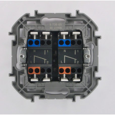 Переключатель модульный двухклавишный с подсветкой- INSPIRIA - 10 AX - 250 В~ - белый