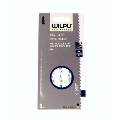 Пилка для лобзика MG 14 bi х5шт/уп для стали и нержавеющей стали от 1,5 до 2,2мм