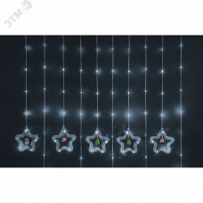 Гирлянда новогодняя светодиодная NGF-D035-02 бахрома звезды и фигурки CW 3*0.6м IP20