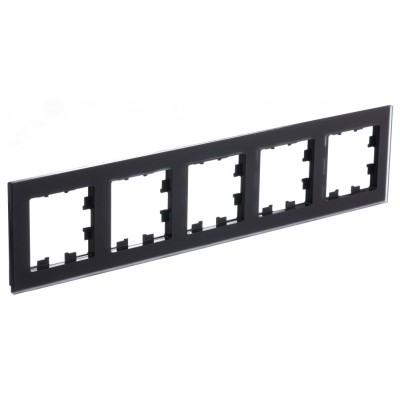 ATLASDESIGN NATURE рамка пятипостовая, МАТОВОЕ ОРГАНИЧЕСКОЕ СТЕКЛО ЧЕРНЫЙ