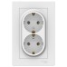 ATLASDESIGN РОЗЕТКА двойная с заземлением, 16А, в сборе, ЛОТОС