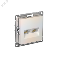 Розетка ATLASDESIGN двойная компьютерная RJ45+RJ45 категория 5E механизм жемчуг
