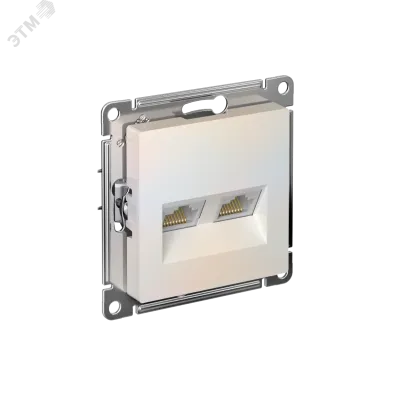 Розетка ATLASDESIGN двойная компьютерная RJ45+RJ45 категория 5E механизм жемчуг