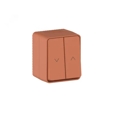 AtlasDesign PROFI IP54 2-клавишный ВЫКЛЮЧАТЕЛЬ ДЛЯ ЖАЛЮЗИ, 2хсх.4, ТЕРРАКОТОВЫЙ