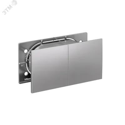 Розетка ATLASDESIGN двойная с заземлением со шторками сдвижная крышка 16А в сборе алюминий