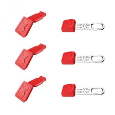Набор клипс, KN-006110CR ColorCode Clip красная 3 шт, KN-006210TR TetheredTool Clip 3 шт, для маркировки и страховочной системы KNIPEX Tethered Tools