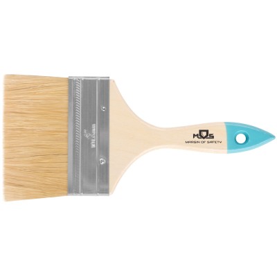 Кисть флейцевая, натур. cветлая щетина, деревянная ручка 4'' (100 мм)