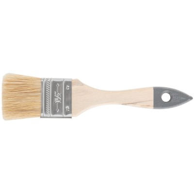 Кисть флейцевая ''Лайт'', натур. cветлая щетина, деревянная ручка 1,5'' (38 мм)