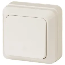 Выключатель Intro Quadro 2-101-02 одноклавишный 10А-250В, IP20, ОУ, слоновая кость