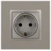 Розетка ЭРА Elegance 14-2102-16 2P+E Schuko со шторками, 16А-250В, титан