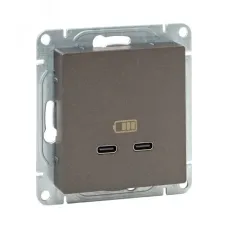 Механизм розетки USB-C - 2шт  мокко Эпика EKF