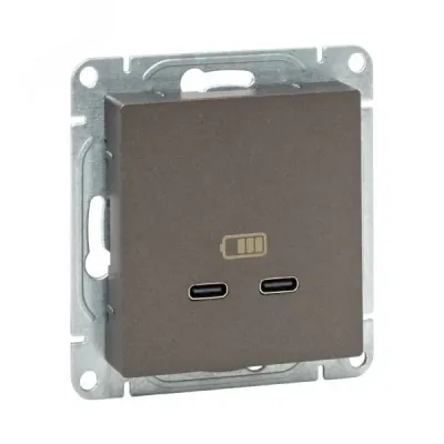 Механизм розетки USB-C - 2шт  мокко Эпика EKF