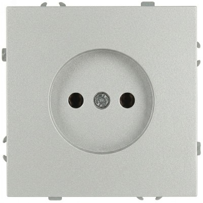 Розетка скрытого монтажа в рамку без заземления 2P 16А-250В IP20 алюминий 15-2106-03 Galaxy