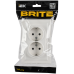 BRITE Розетка 2-местная с заземлением без защитных шторок 16А безвинтовое крепление в сборе РС22-3-БрБ белый IEK