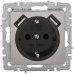 BRITE Розетка 1-местная с заземлением с защитными шторками 16А с USB A+A 5В 2,1А РЮш10-1-БрГН металл хром/никель IEK